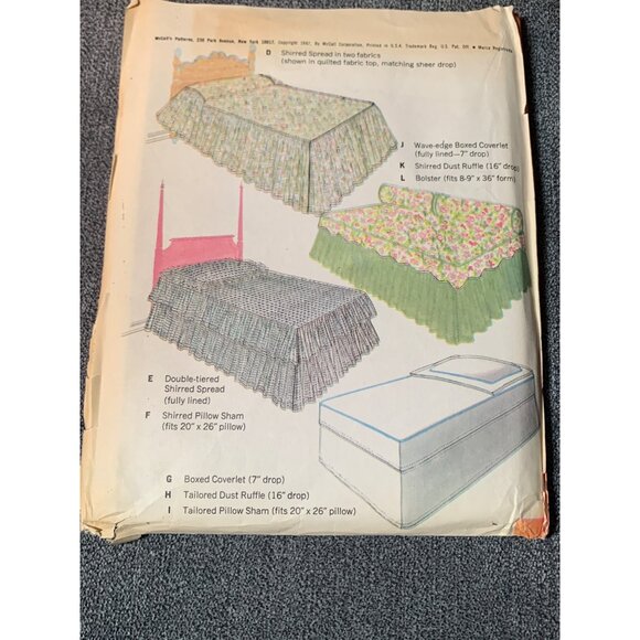 McCall's Bed Cover Spread Sewing Pattern 8686 - uncut - Picture 3 of 3